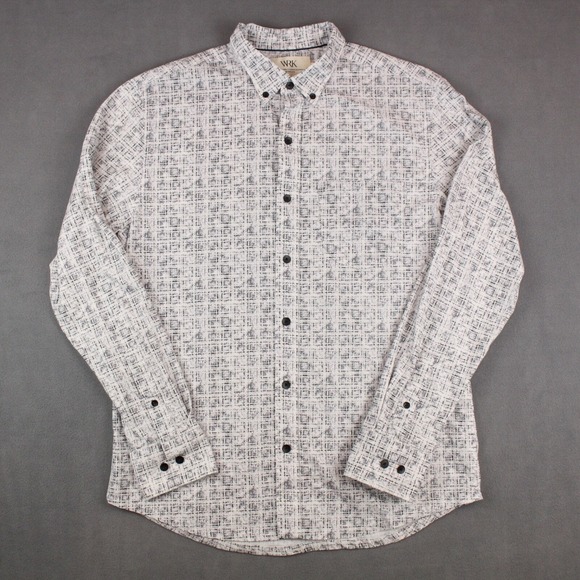 Wrk Other - WRK The Reworked Shirt Mens Size M White Black Cotton Button Down Long Sleeve